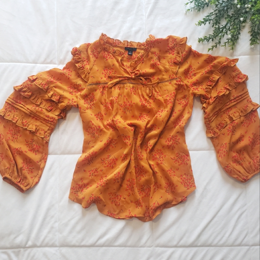 Ann Taylor organelles floral blouse (petite)
